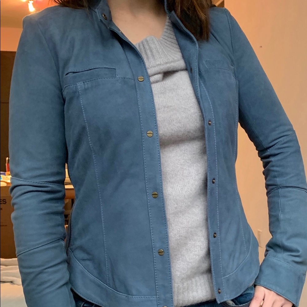 Kenneth Cole Blue Suede Jacket